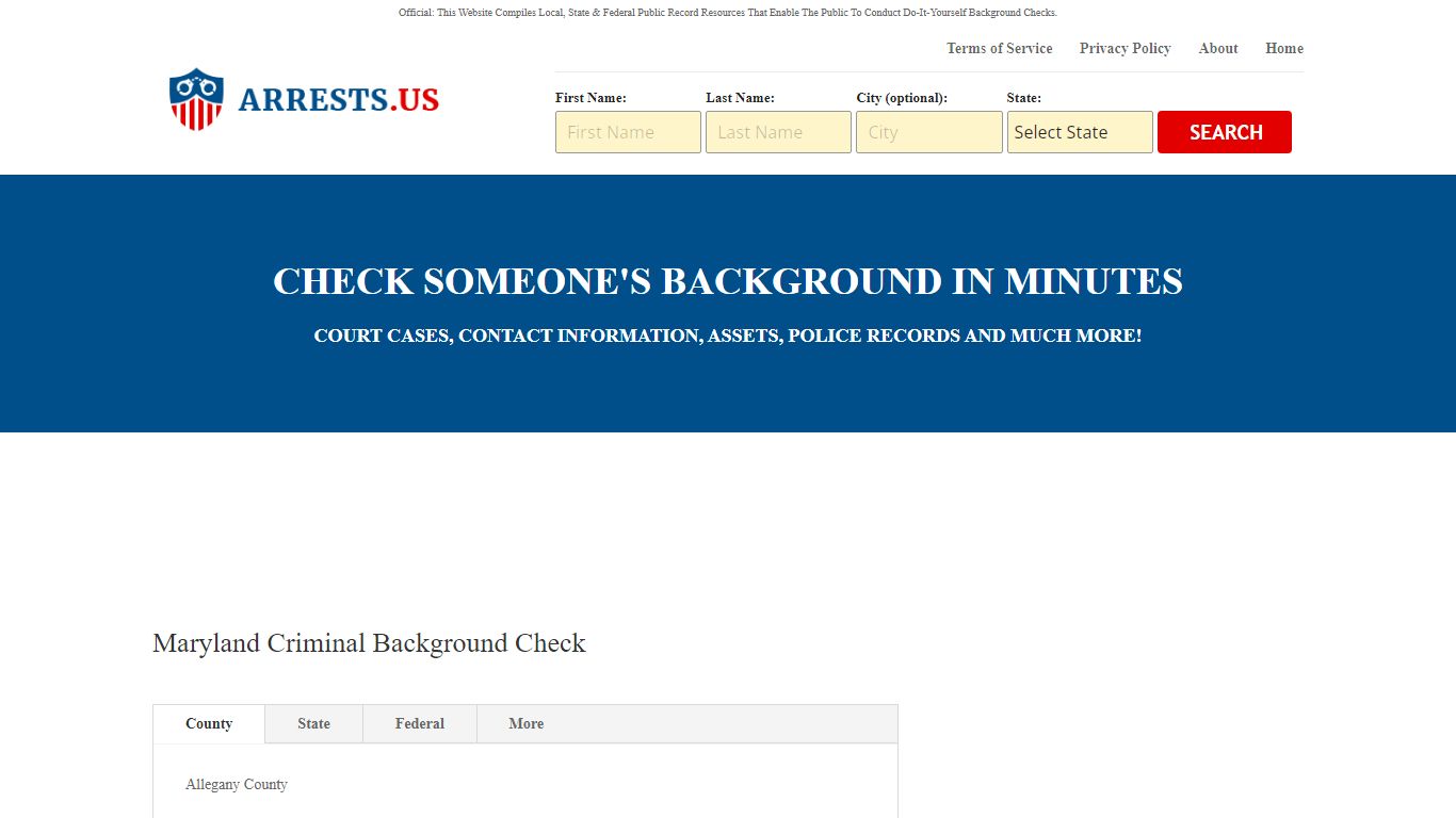 Free Maryland Background Check - Arrests, Criminal Court Case Records ...